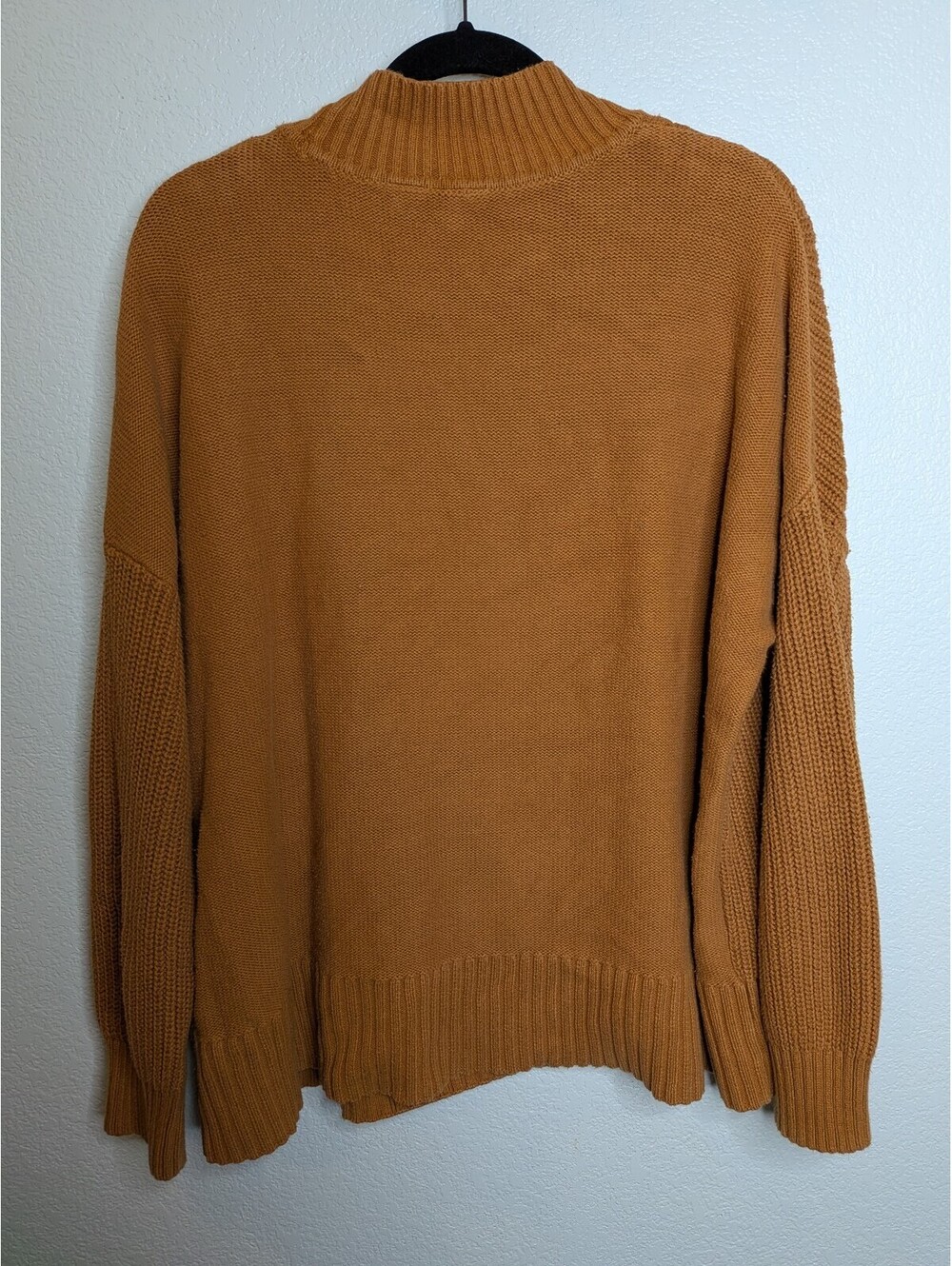 GAP Women’s XL Cable Knit Mock Neck Sweater Brown 100% Cotton